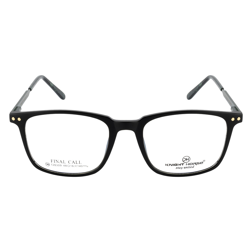 Knight Horse Frame – TR90 Front & Metal Side| Black| Spring Hinge| Lightweight