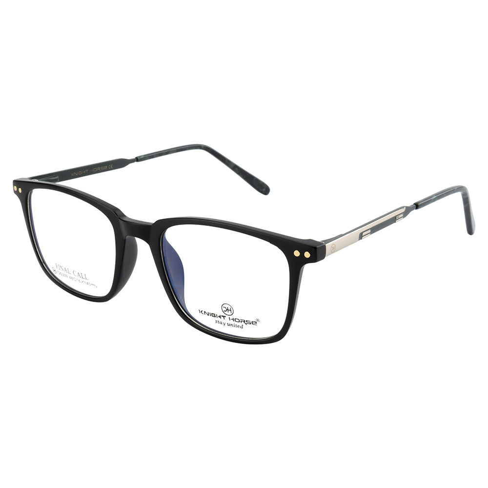 Knight Horse Frame – TR90 Front & Metal Side| Black| Spring Hinge| Lightweight