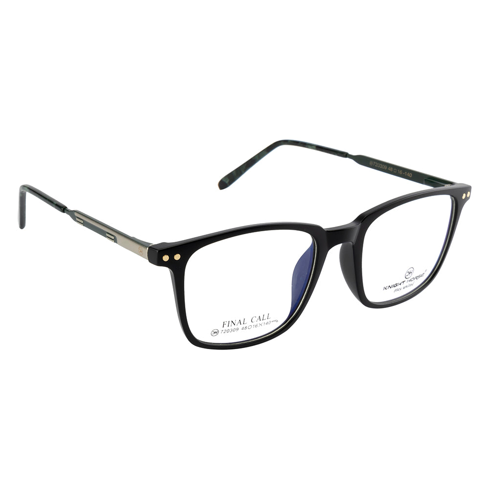 Knight Horse Frame – TR90 Front & Metal Side| Black| Spring Hinge| Lightweight