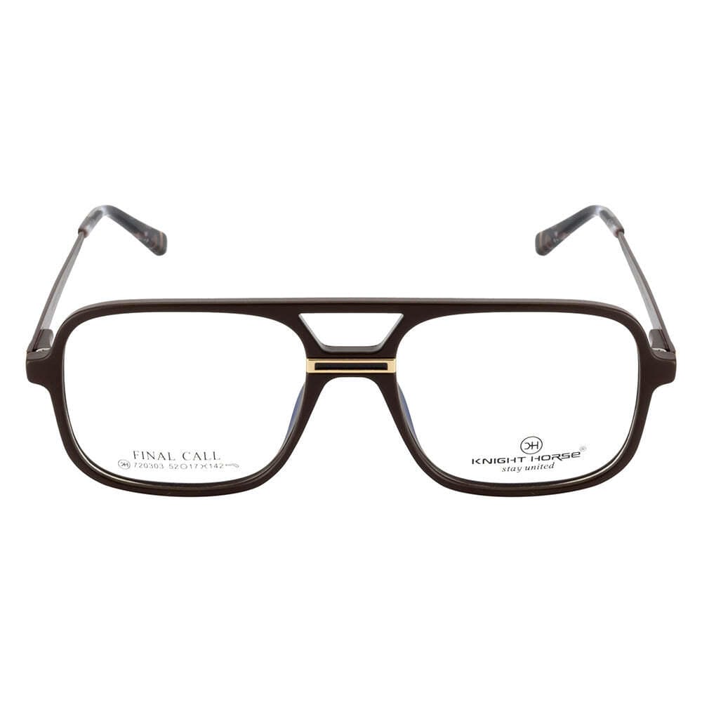 Knight Horse Double Bar Classic Frame- Matte Finish with Gold Detailing