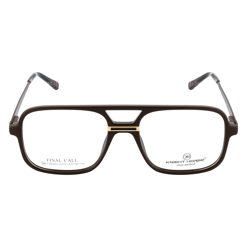 Knight Horse Double Bar Classic Frame- Matte Finish with Gold Detailing