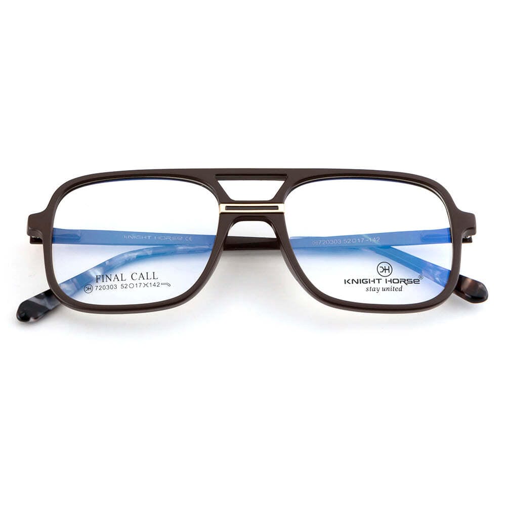 Knight Horse Double Bar Classic Frame- Matte Finish with Gold Detailing