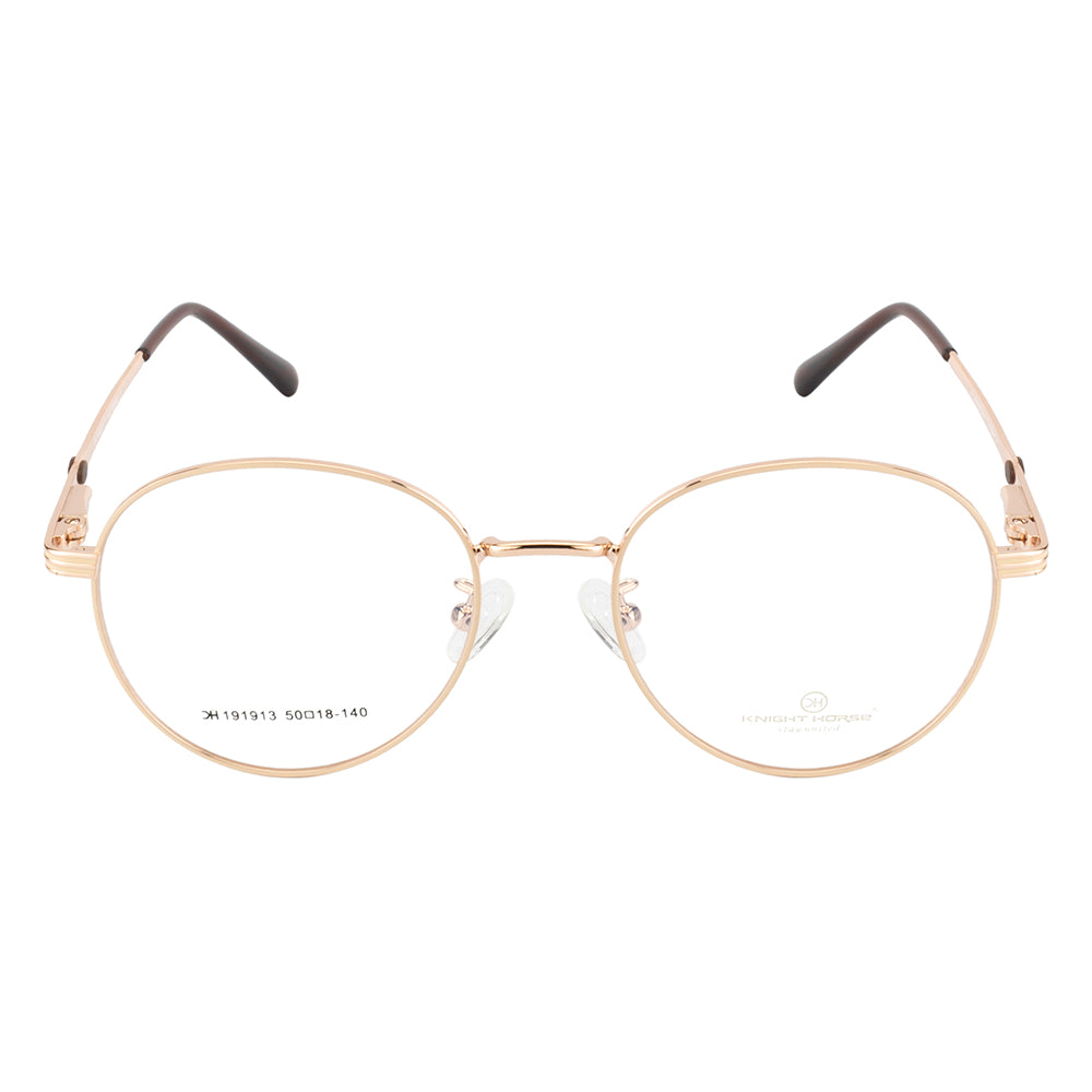 Knight Horse Lightweight Round Optical Frame – Gold| Spring Fit