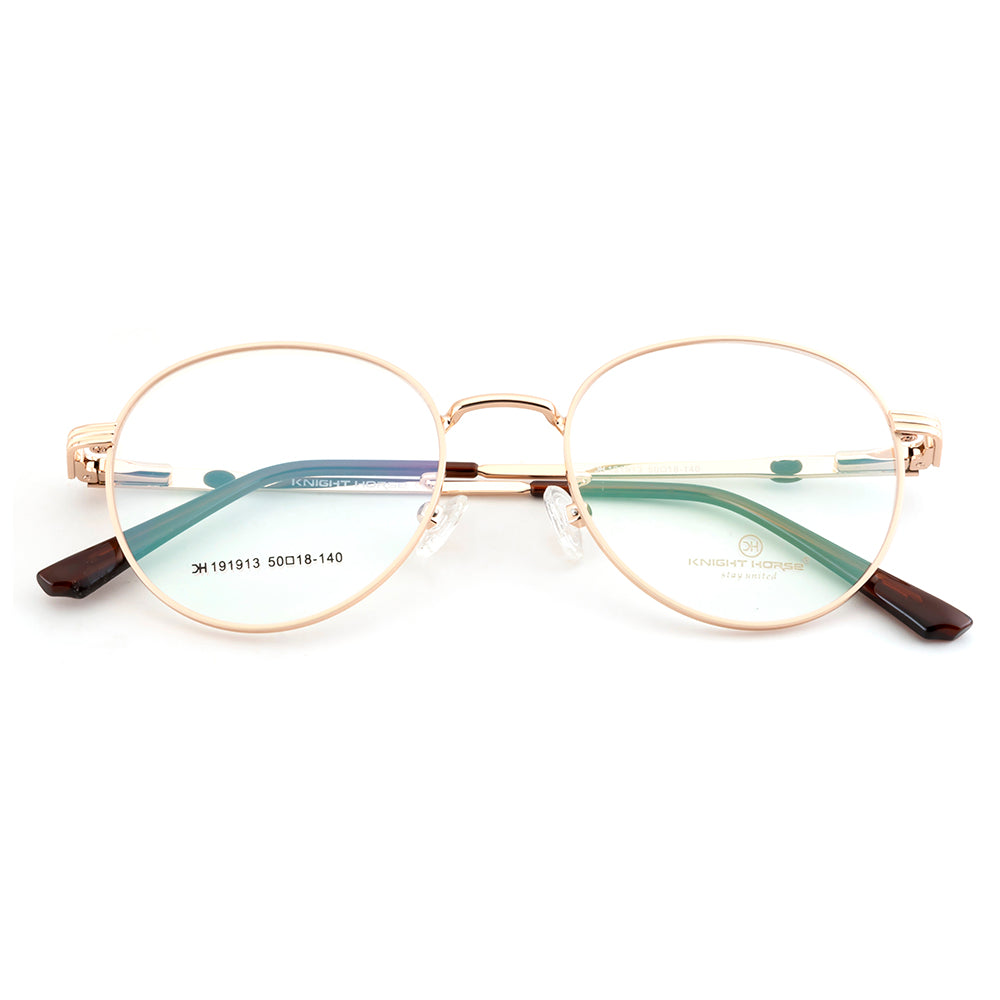 Knight Horse Lightweight Round Optical Frame – Gold| Spring Fit