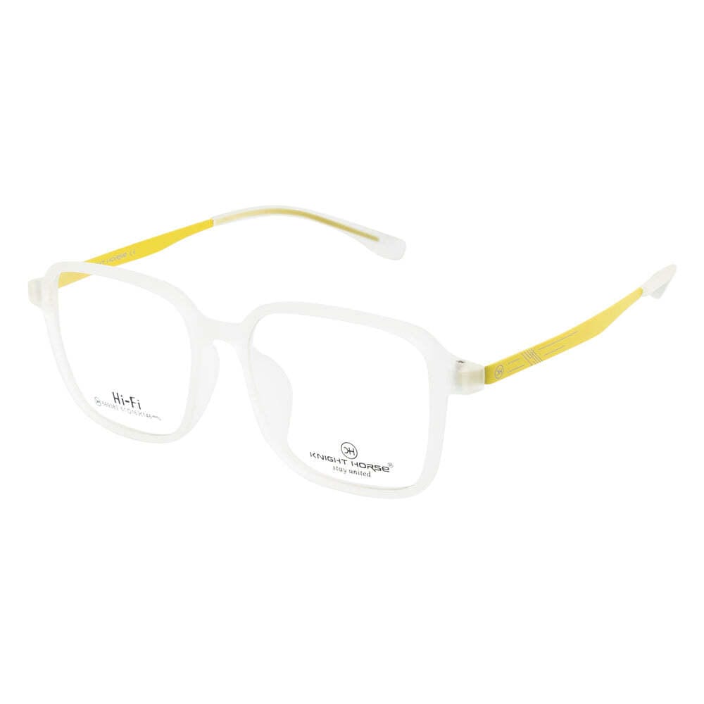Knight Horse Transparent Matte Square Frame - TR90 Front & Metal Sides (Yellow Color)