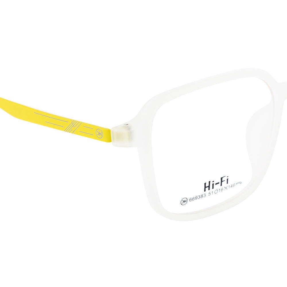 Knight Horse Transparent Matte Square Frame - TR90 Front & Metal Sides (Yellow Color)