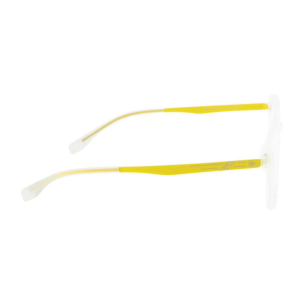 Knight Horse Transparent Matte Square Frame - TR90 Front & Metal Sides (Yellow Color)