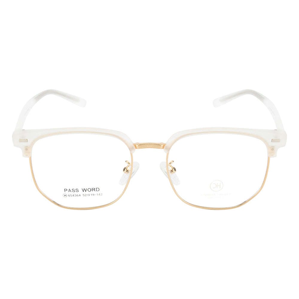 Knight Horse Sleek Geometric Frame in Crystal White & Gold