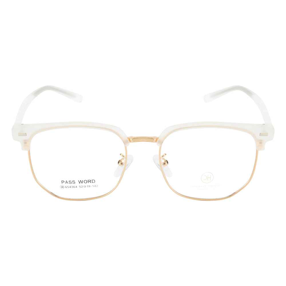 Knight Horse Sleek Geometric Frame in Crystal White & Gold