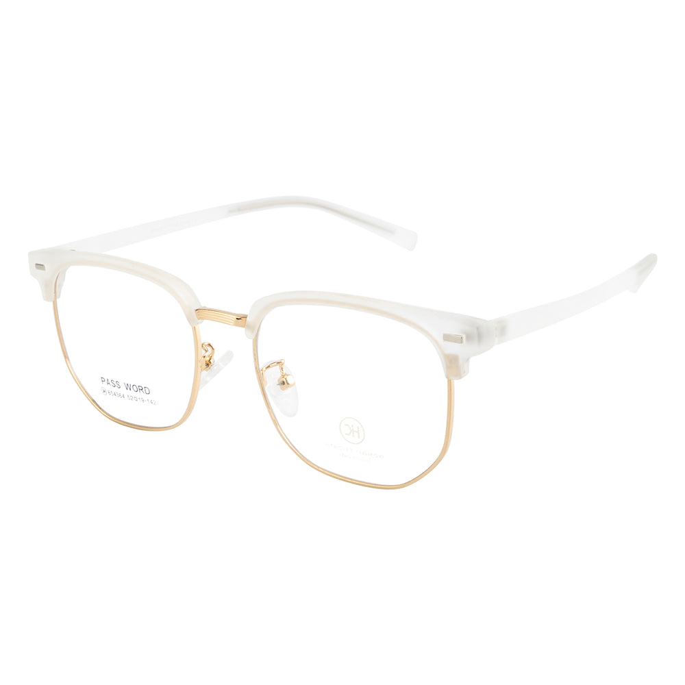 Knight Horse Sleek Geometric Frame in Crystal White & Gold