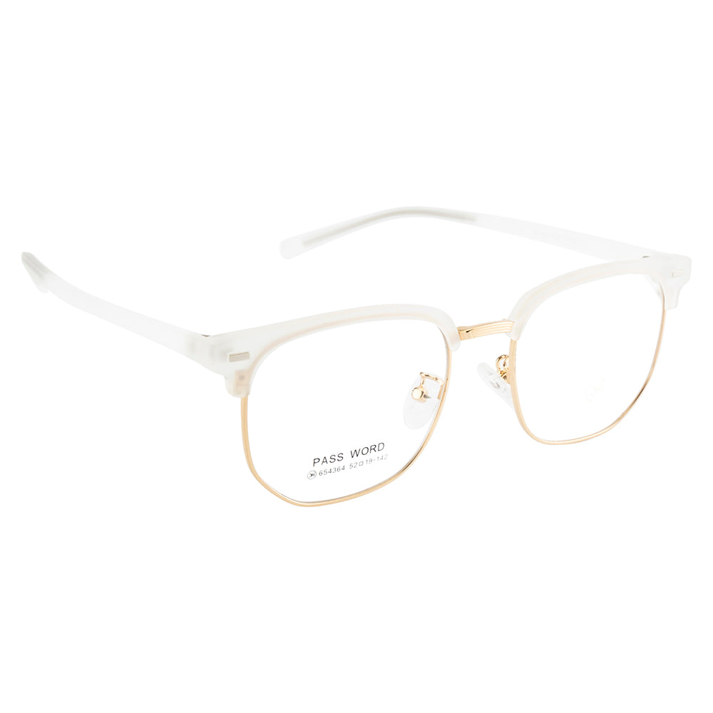 Knight Horse Sleek Geometric Frame in Crystal White & Gold