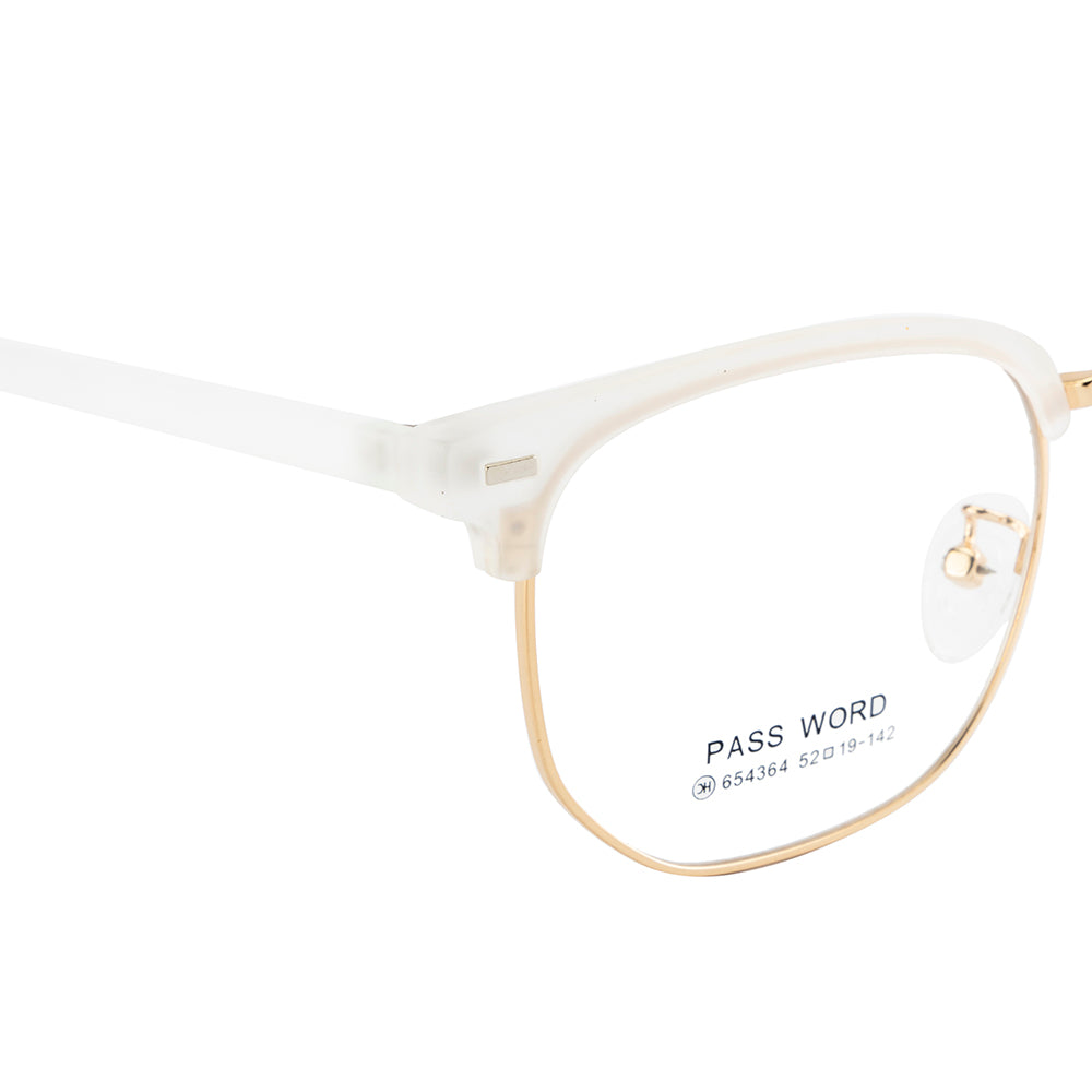 Knight Horse Sleek Geometric Frame in Crystal White & Gold