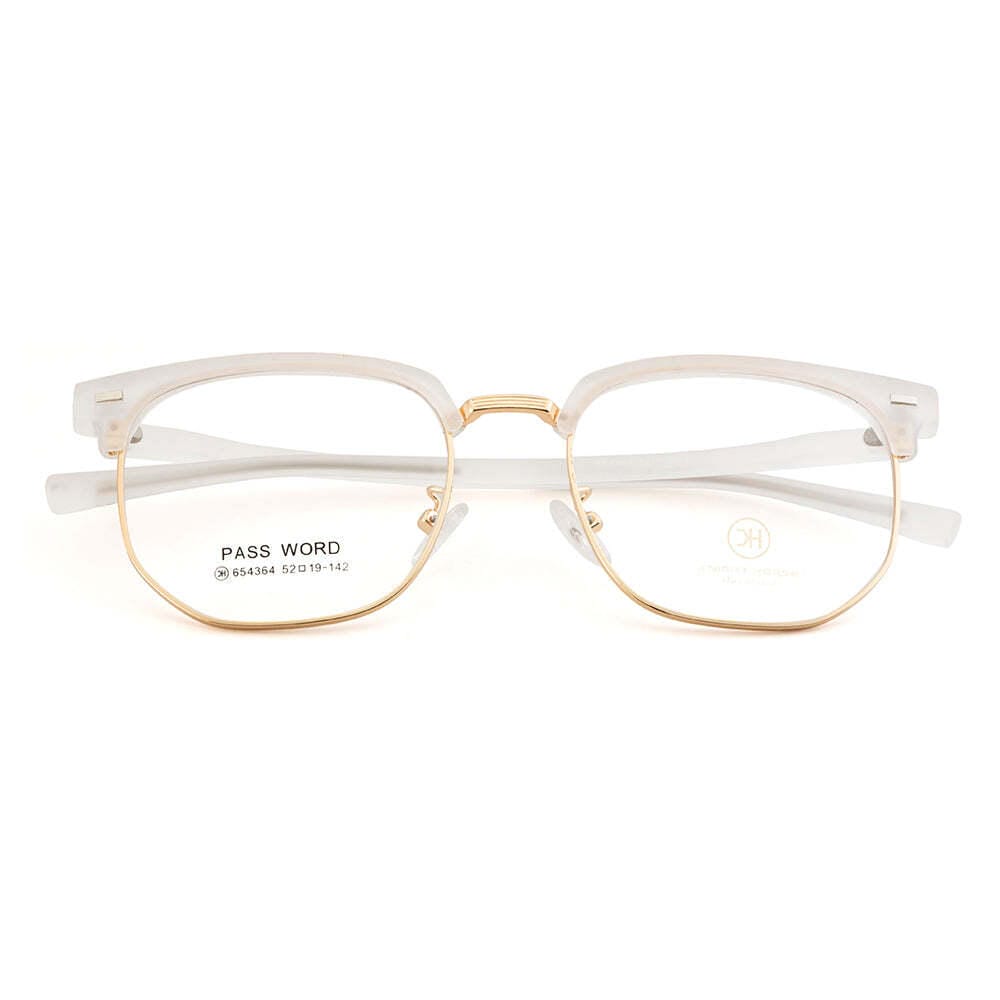 Knight Horse Sleek Geometric Frame in Crystal White & Gold