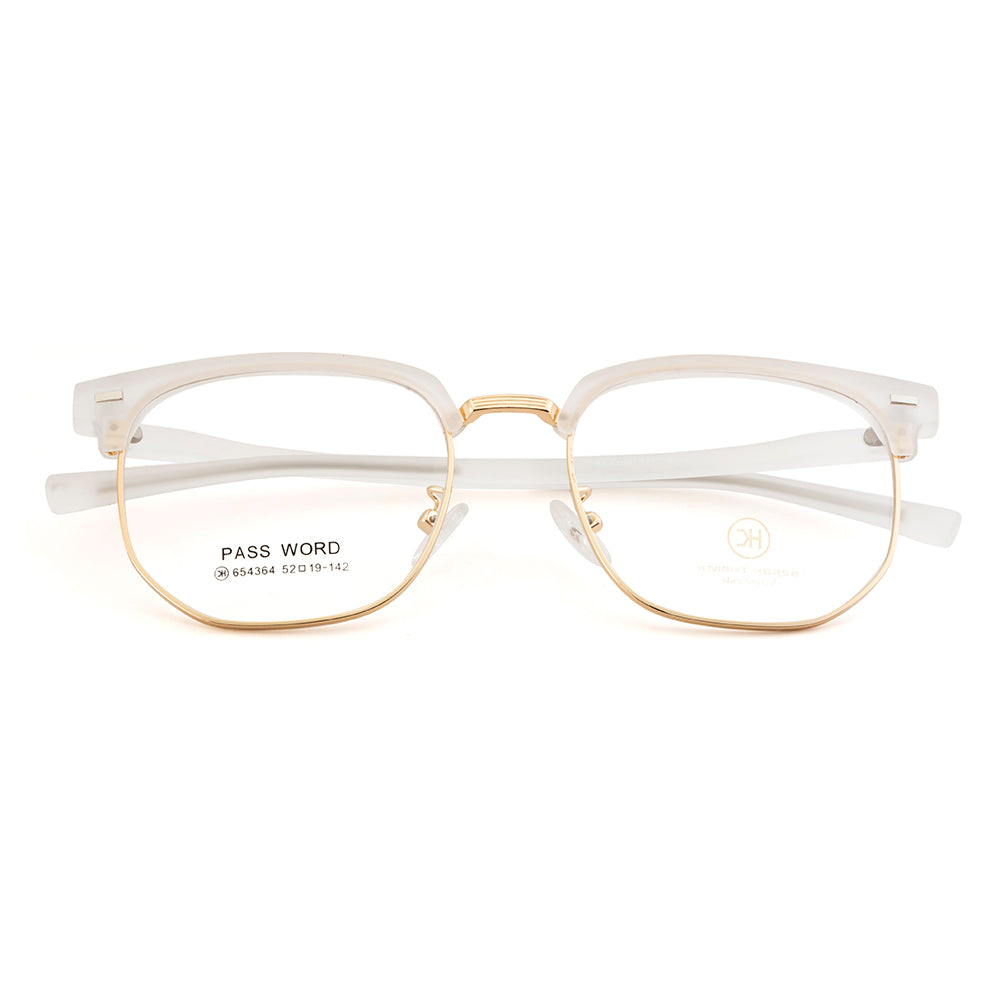 Knight Horse Sleek Geometric Frame in Crystal White & Gold