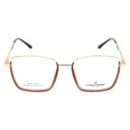 Knight Horse Classic Half TR Rim Glasses – Gold Metal Frame with Brown Accents