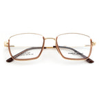 Knight Horse Classic Half TR Rim Glasses – Gold Metal Frame with Brown Accents