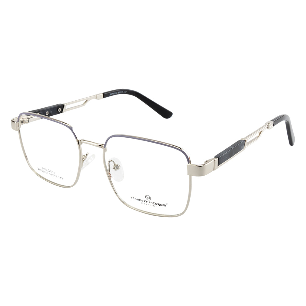 Knight Horse Designer Metal Eyewear – Silver | Square |Flex Hinges