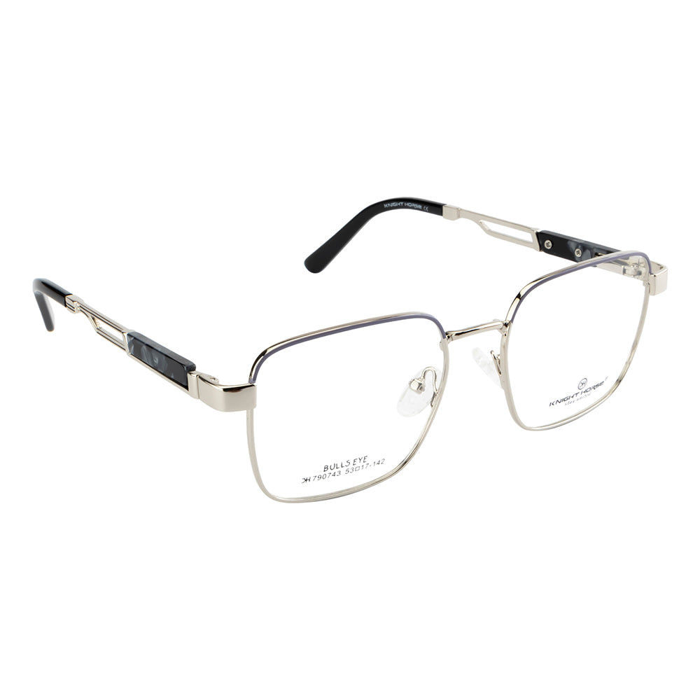 Knight Horse Designer Metal Eyewear – Silver | Square |Flex Hinges