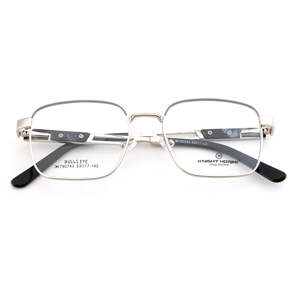 Knight Horse Designer Metal Eyewear – Silver | Square |Flex Hinges