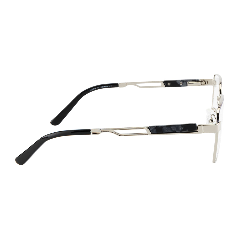 Knight Horse Designer Metal Eyewear – Silver | Square |Flex Hinges