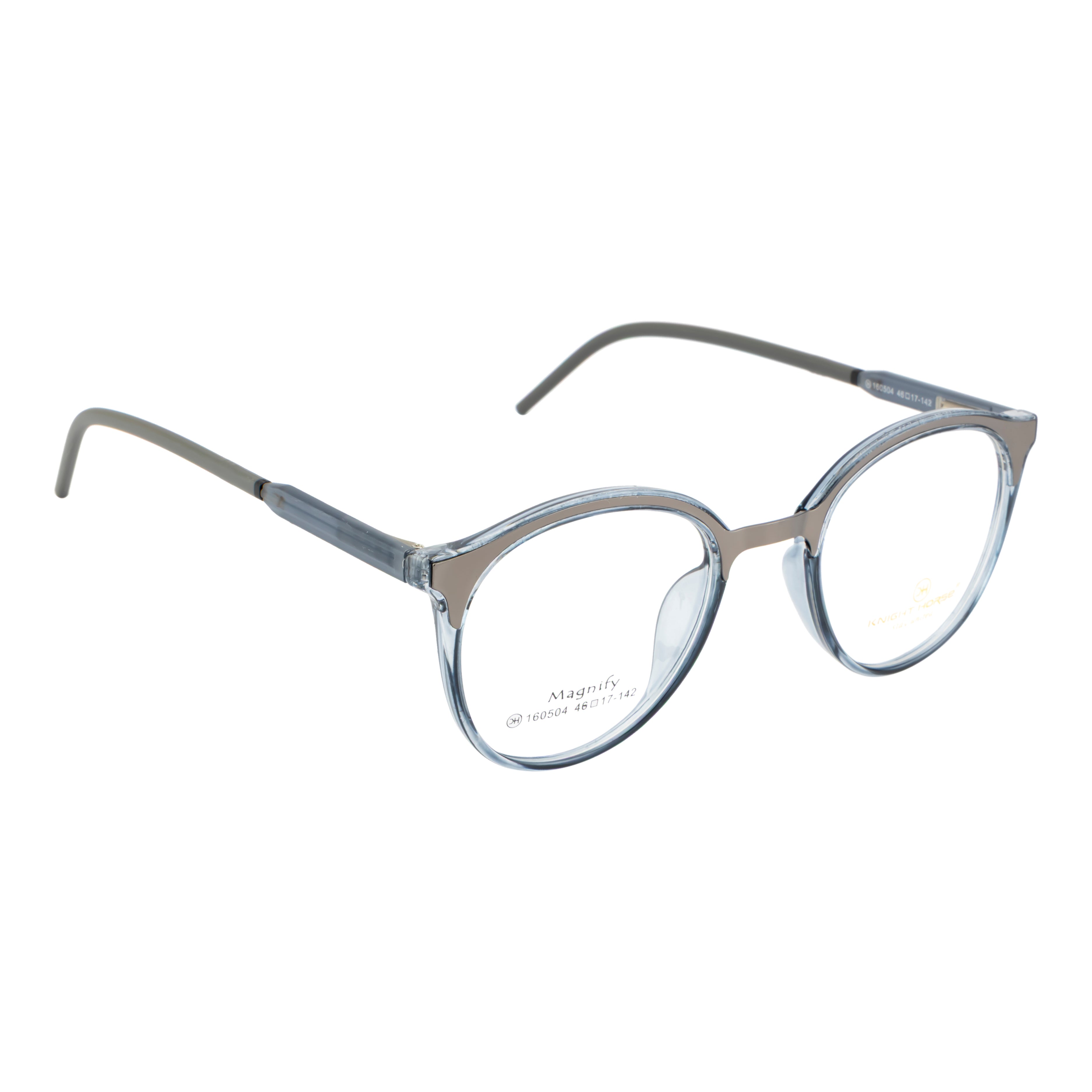 Stylish Round Frame – Grey |Unisex|with Spring Hinges