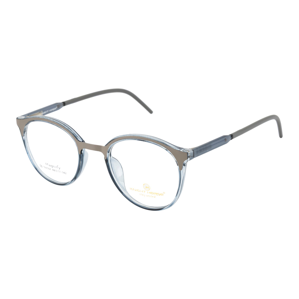 Stylish Round Frame – Grey |Unisex|with Spring Hinges