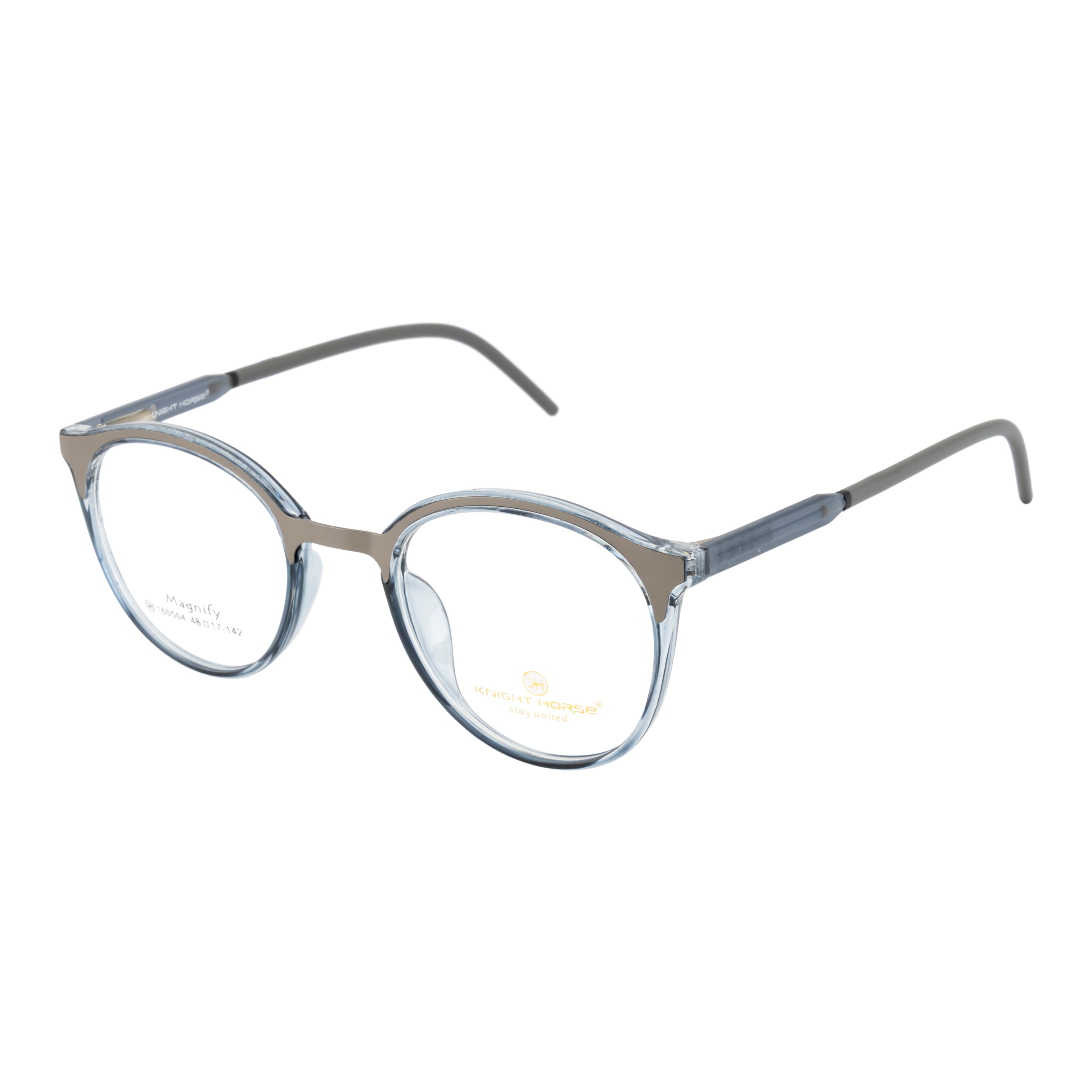 Stylish Round Frame – Grey |Unisex|with Spring Hinges