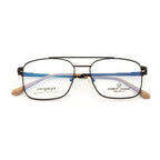 Men’s Optical Frame -Metal Frame with Double Bridge | Black Color | Flexible Spring Temples