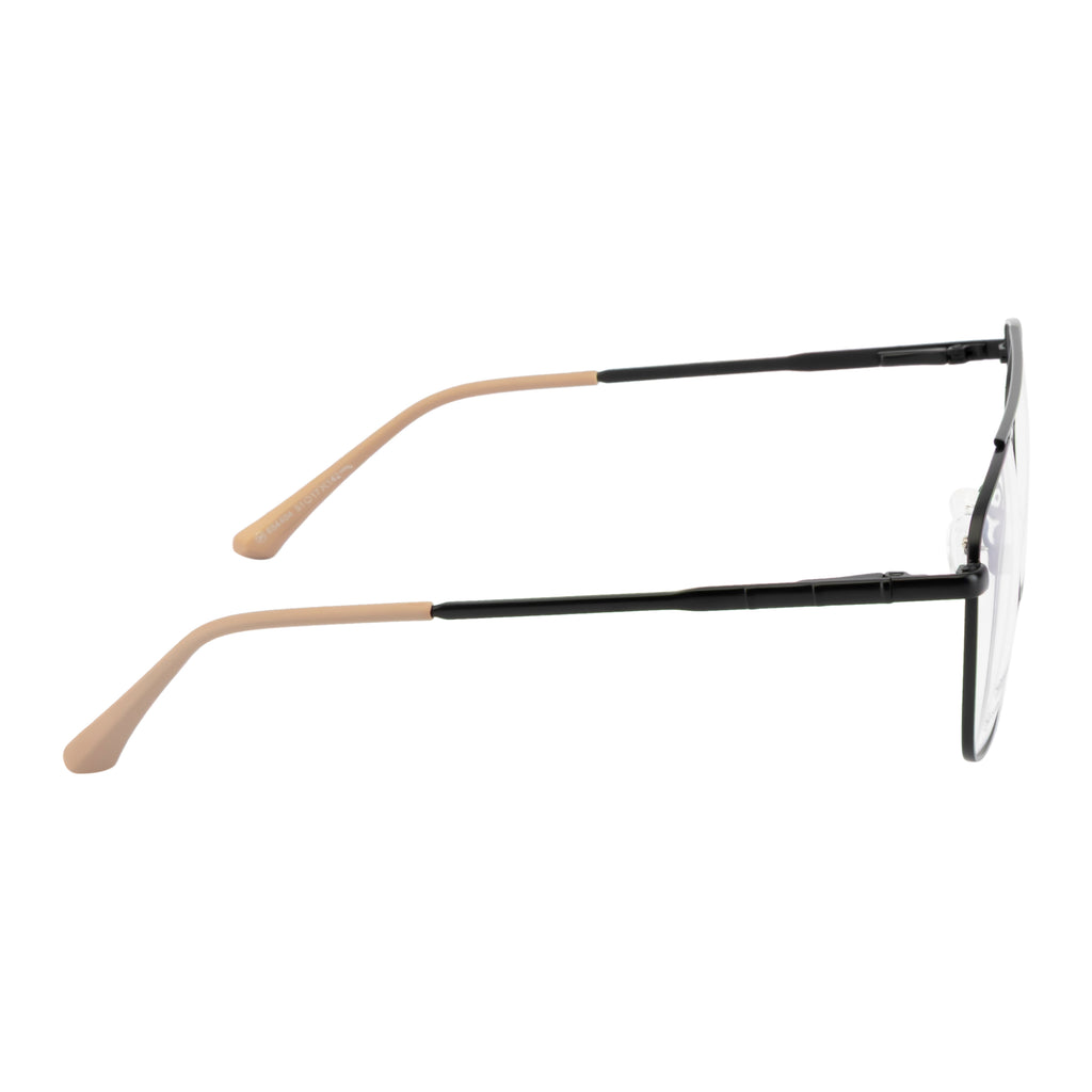 Men’s Optical Frame -Metal Frame with Double Bridge | Black Color | Flexible Spring Temples