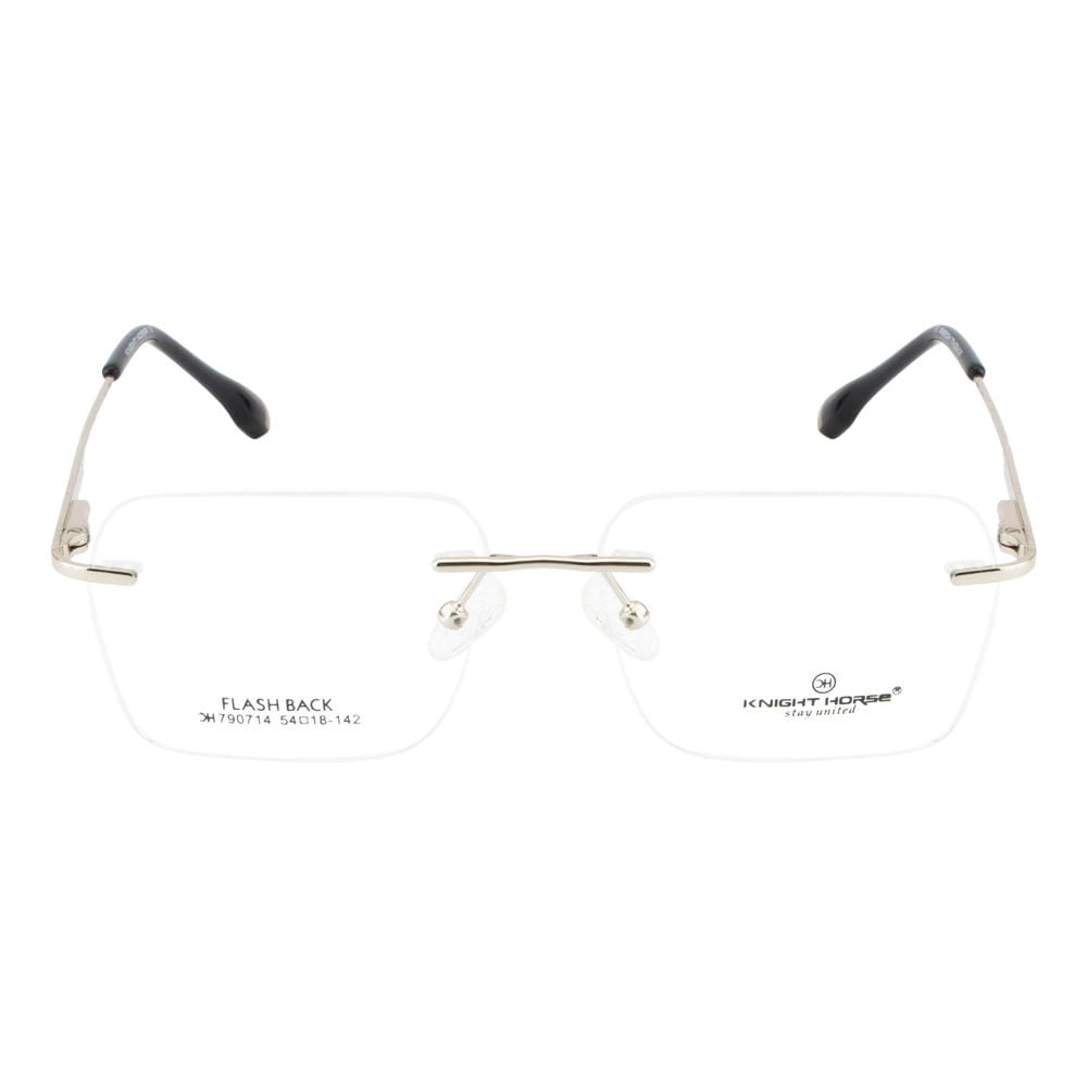 Stylish Rimless Eyeglass Frame with Spring Hinges
