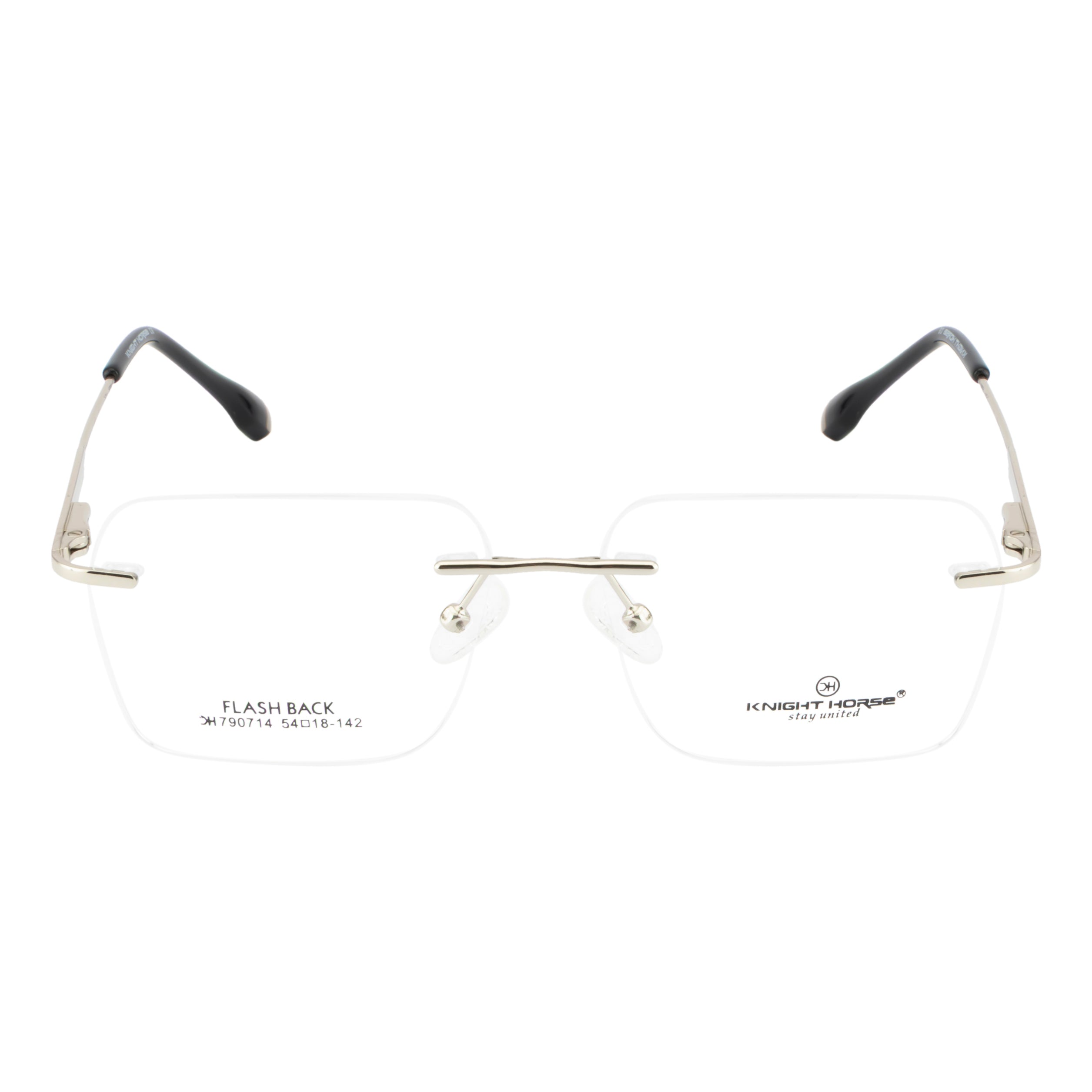Stylish Rimless Eyeglass Frame with Spring Hinges