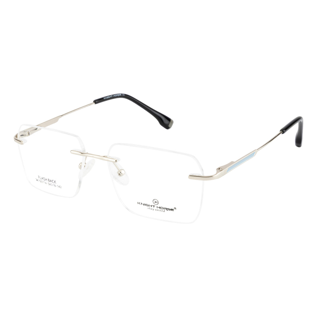Stylish Rimless Eyeglass Frame with Spring Hinges