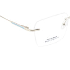 Stylish Rimless Eyeglass Frame with Spring Hinges