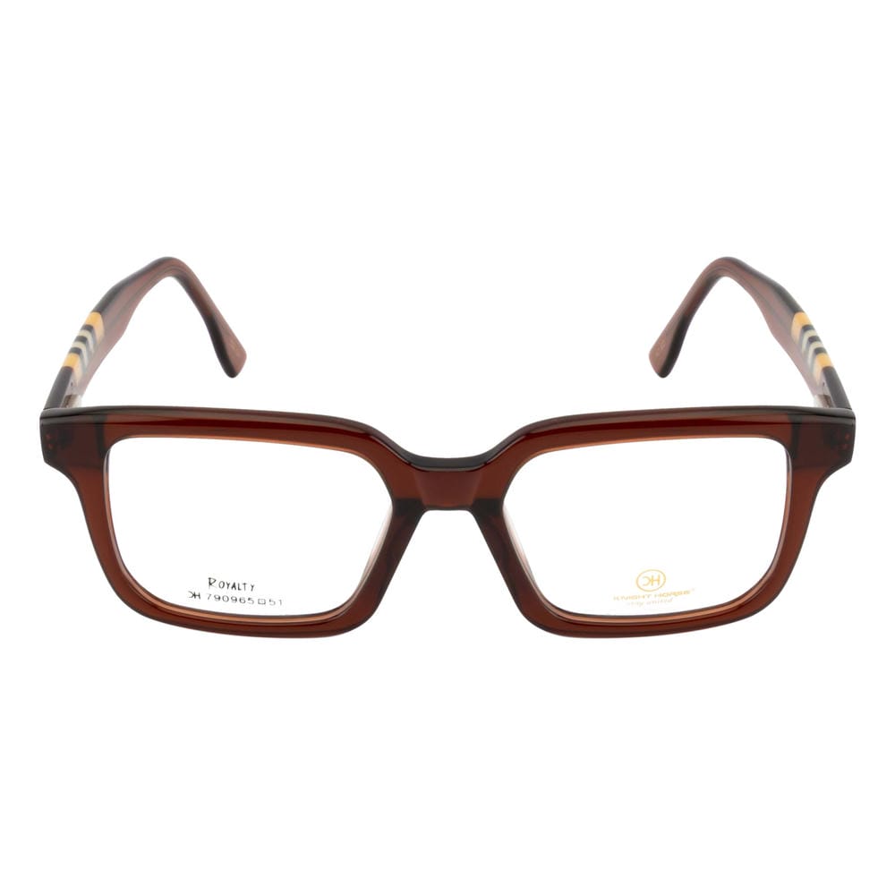 Elegant Brown Square Eyewear Frame – Distinctive Side Style, Unisex