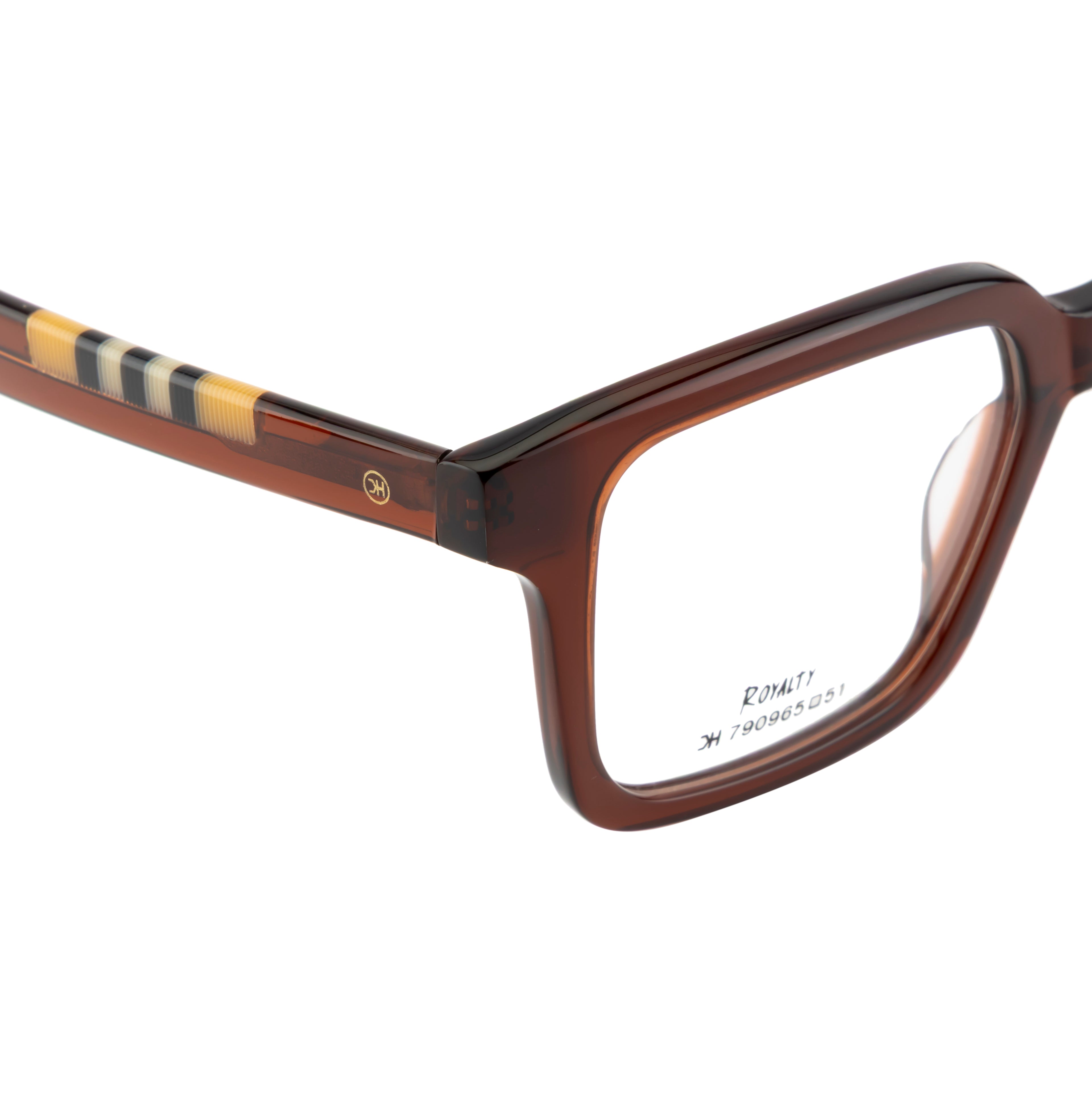 Elegant Brown Square Eyewear Frame – Distinctive Side Style, Unisex