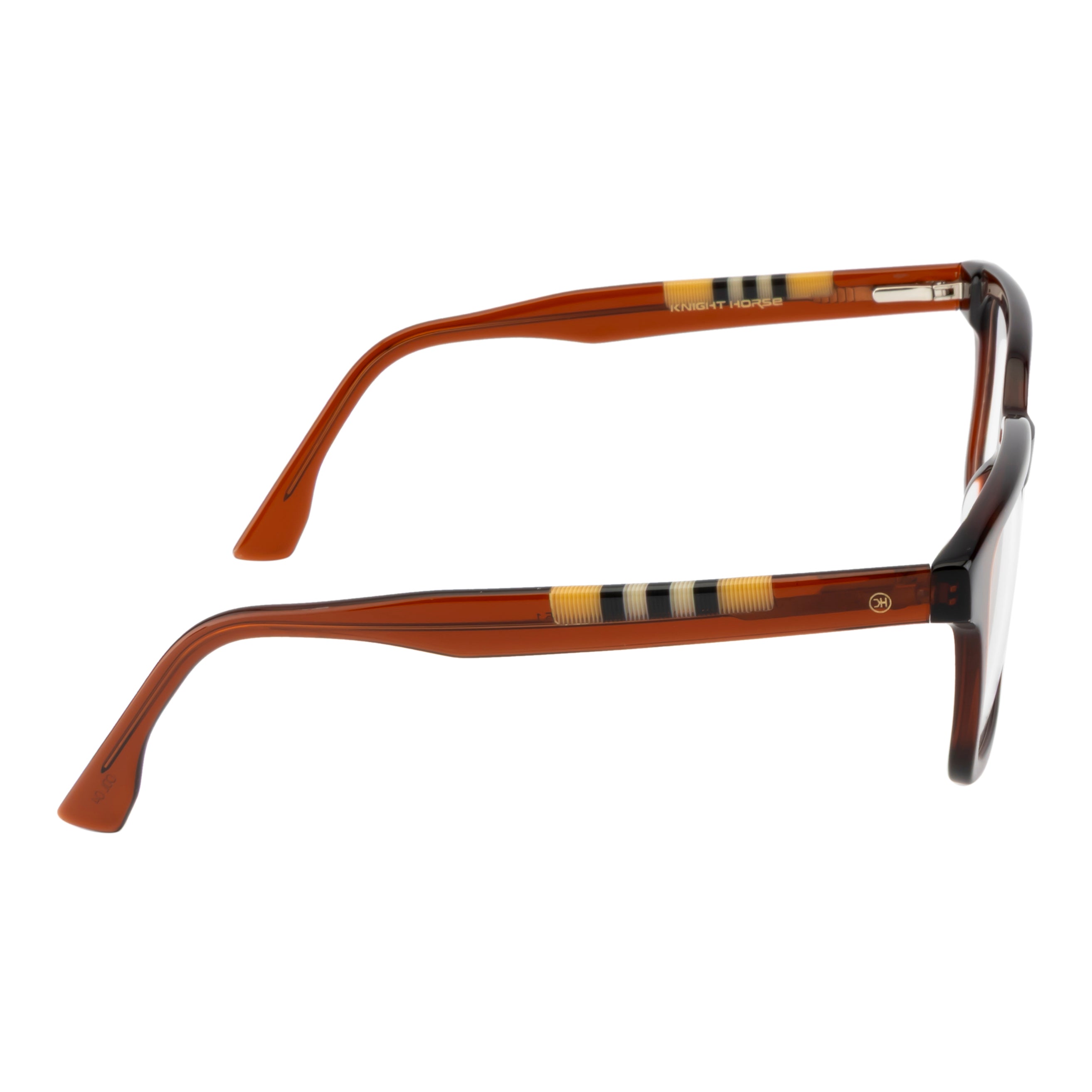 Elegant Brown Square Eyewear Frame – Distinctive Side Style, Unisex