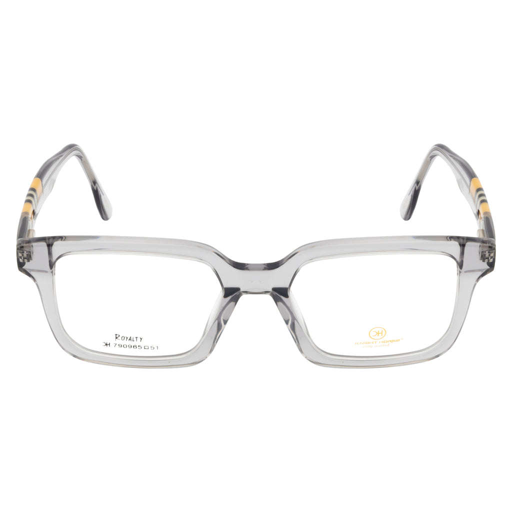 Classic Square Glasses – Grey Frame for Men & Women