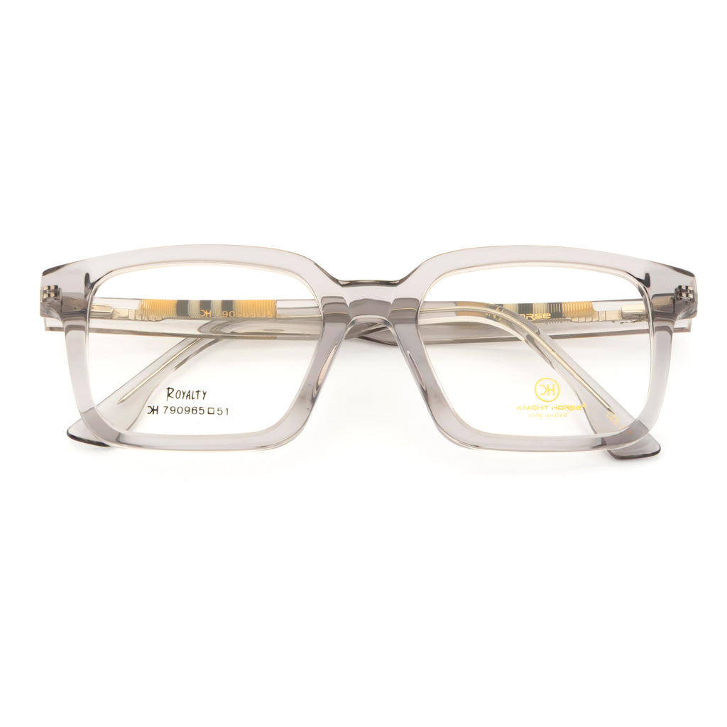 Classic Square Glasses – Grey Frame for Men & Women