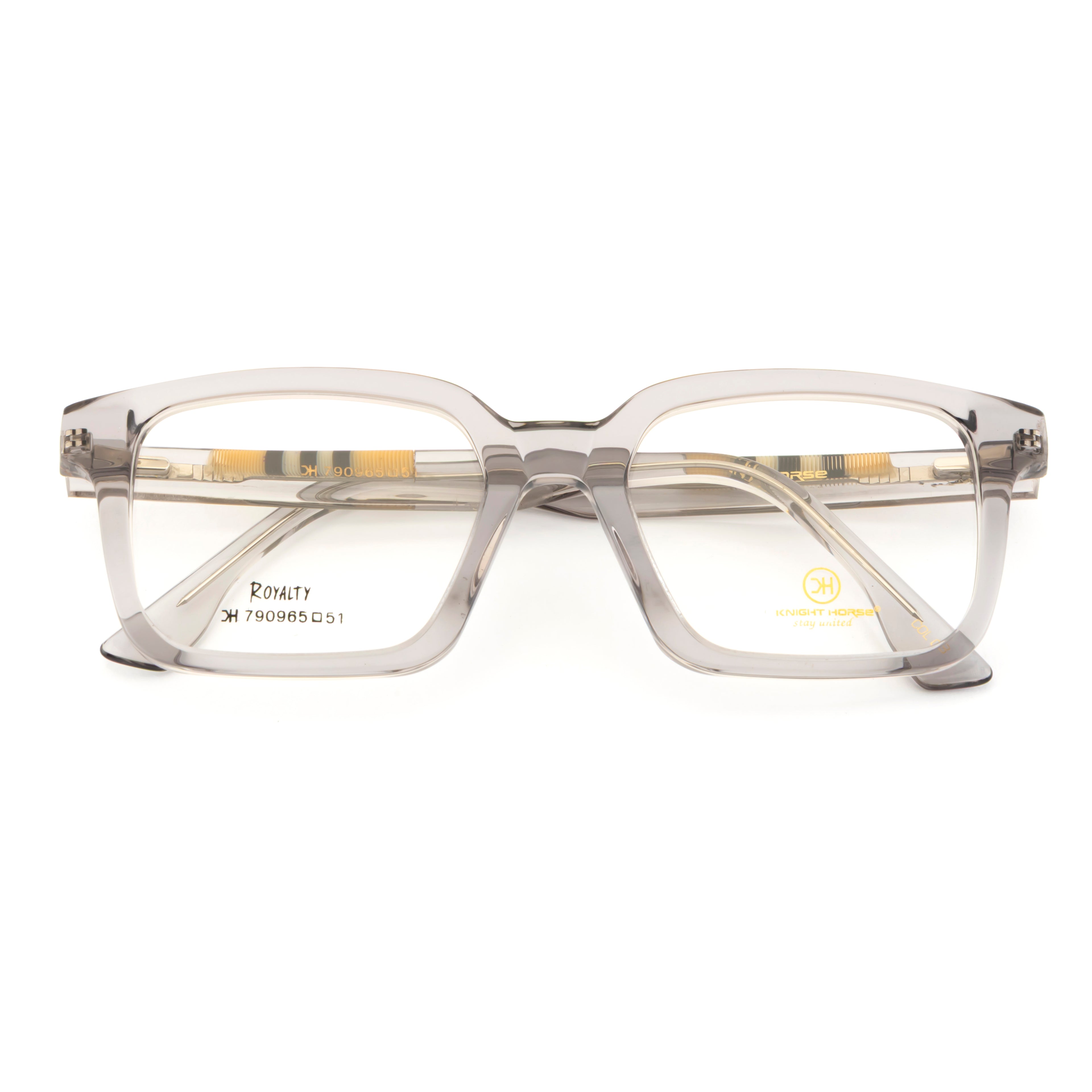 Classic Square Glasses – Grey Frame for Men & Women