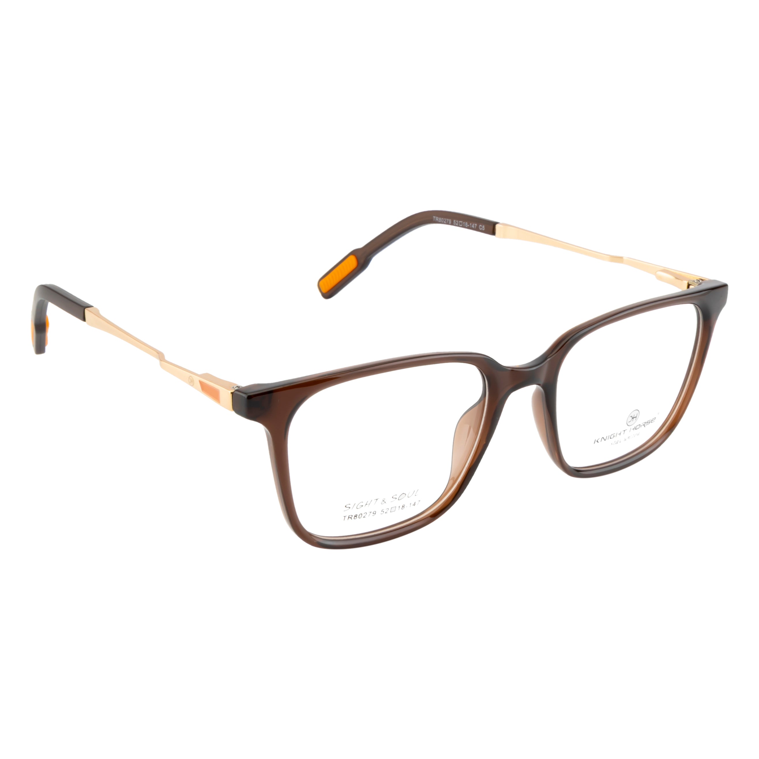 Stylish Square Eyeglass Frame – Brown & Gold Combination
