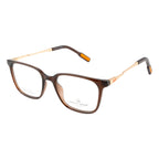 Stylish Square Eyeglass Frame – Brown & Gold Combination