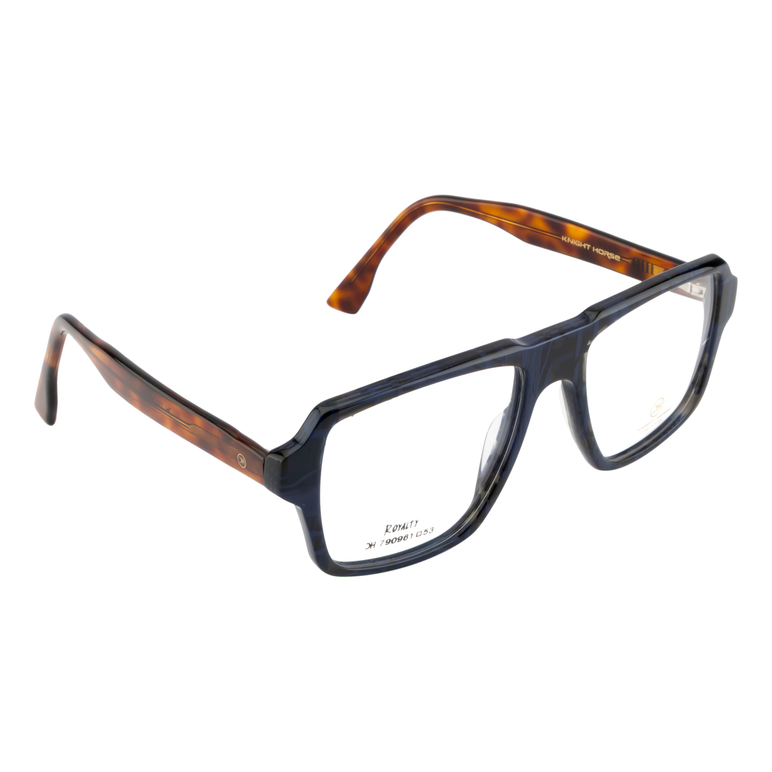 Bold Square Acetate Frame – Unisex Thick‑Side Full‑Rim, Dual‑Tone Finish