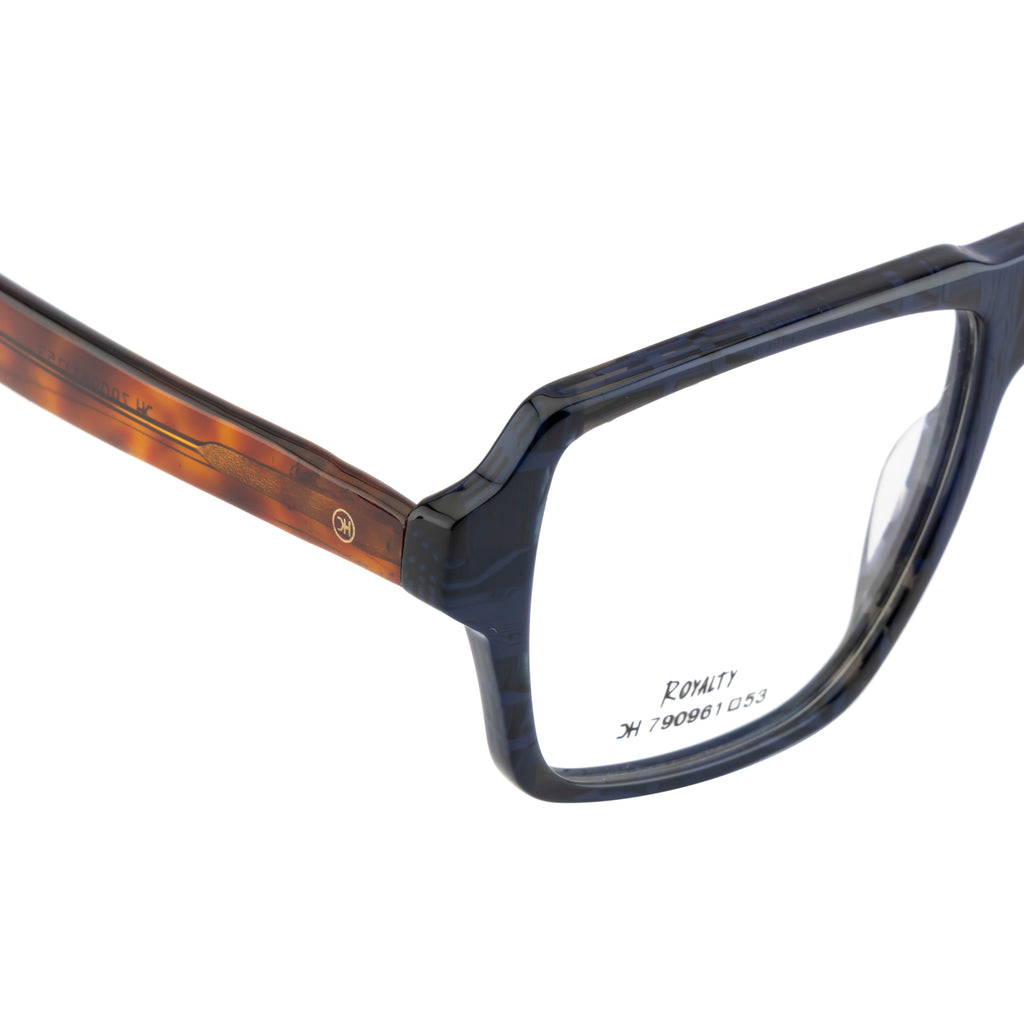Bold Square Acetate Frame – Unisex Thick‑Side Full‑Rim, Dual‑Tone Finish