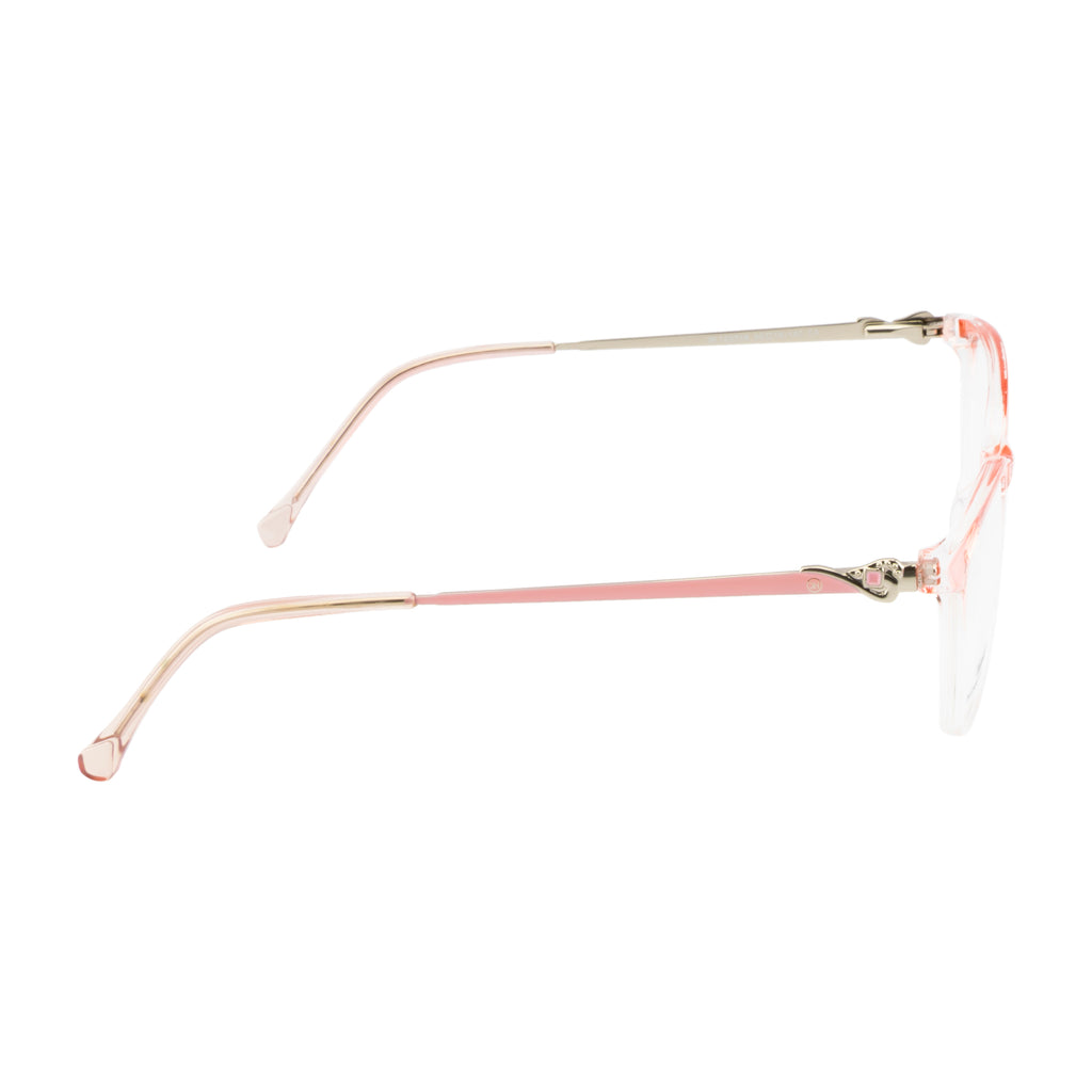 Stylish Cat Eye Frame for Women – Gloss Pink & Transparent Look