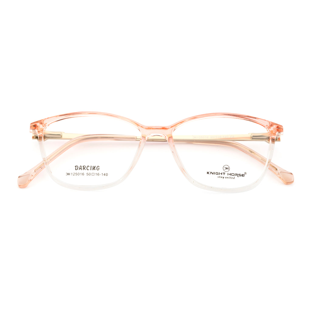 Stylish Cat Eye Frame for Women – Gloss Pink & Transparent Look