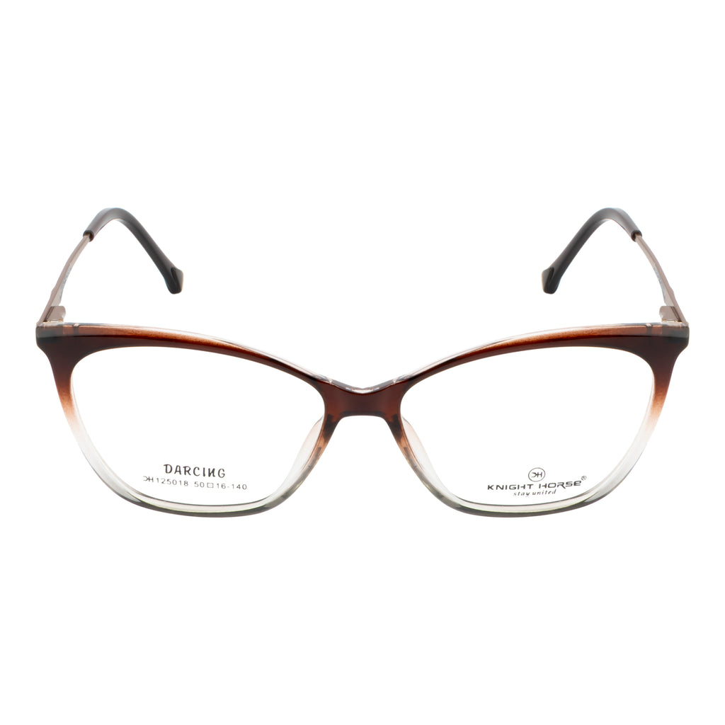 Stylish Cat Eye Frame for Women – Dual Tone Gloss Brown & Clear