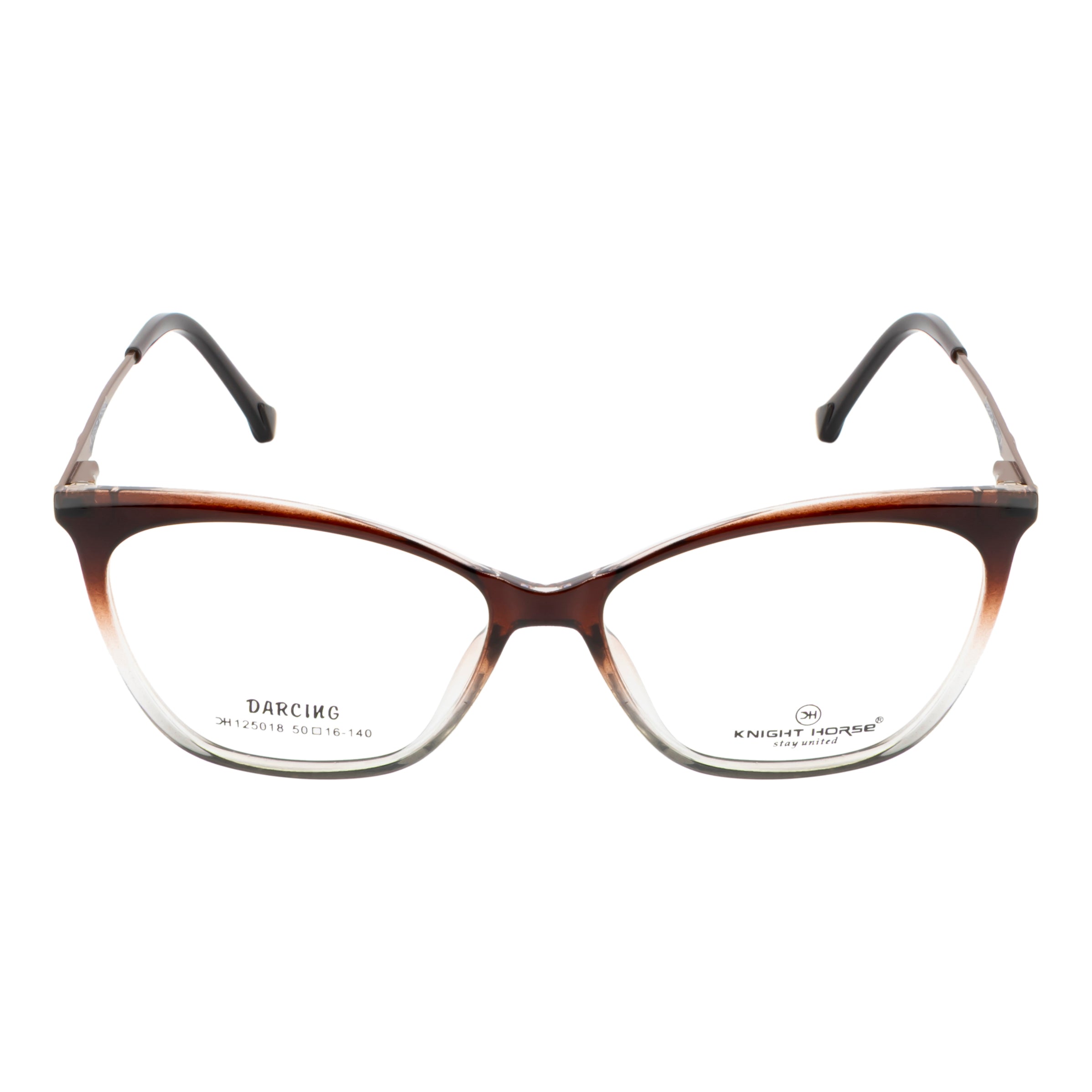 Stylish Cat Eye Frame for Women – Dual Tone Gloss Brown & Clear