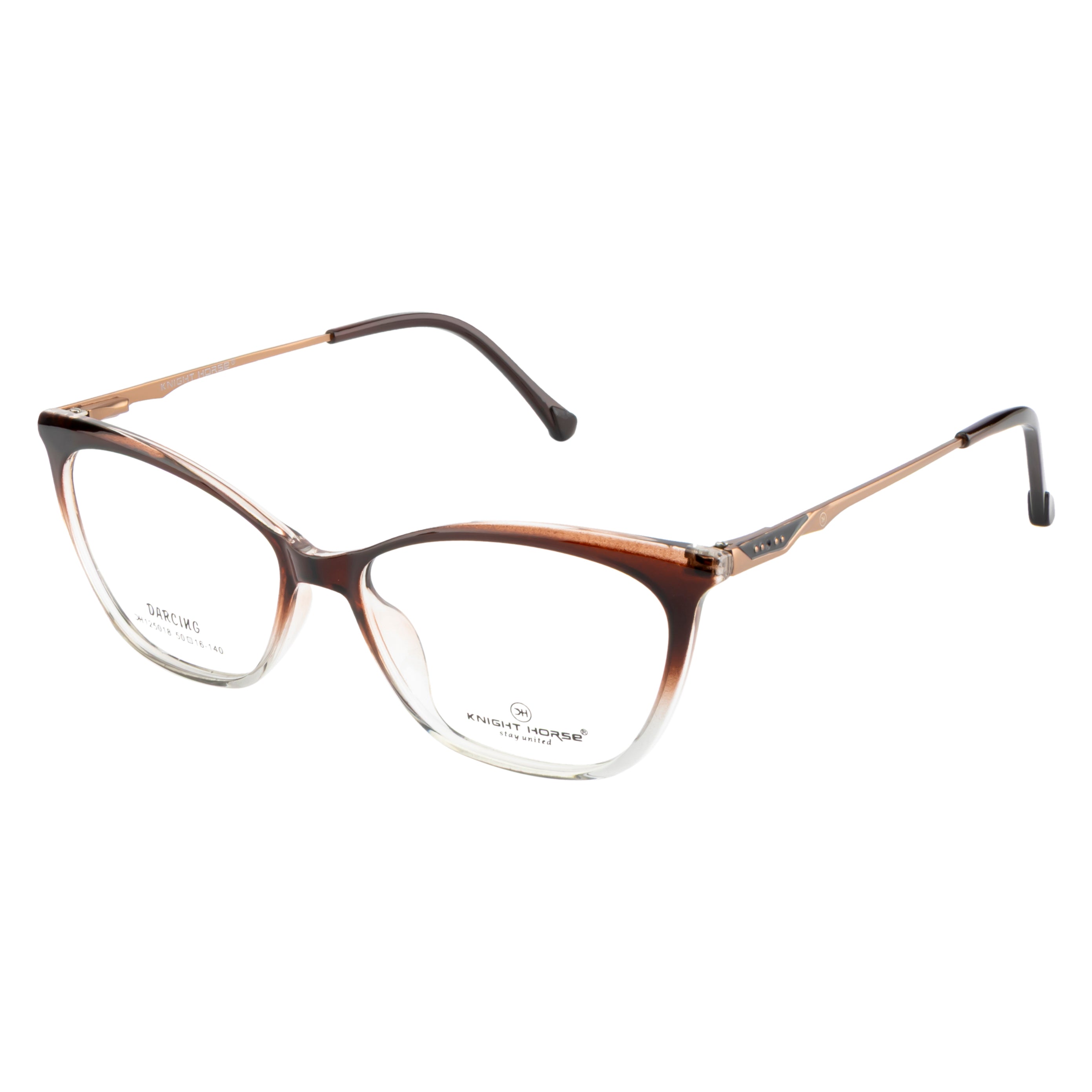 Stylish Cat Eye Frame for Women – Dual Tone Gloss Brown & Clear