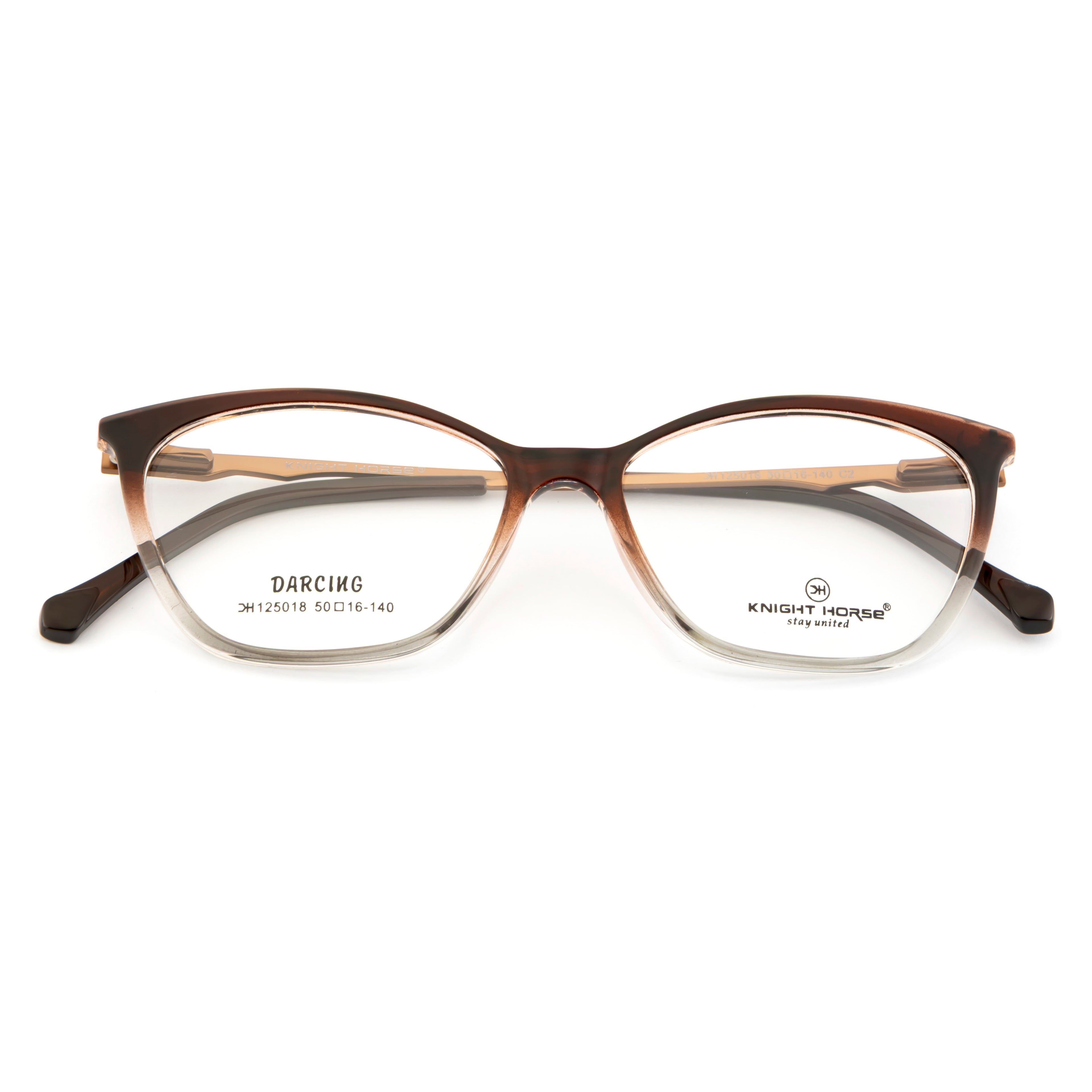 Stylish Cat Eye Frame for Women – Dual Tone Gloss Brown & Clear