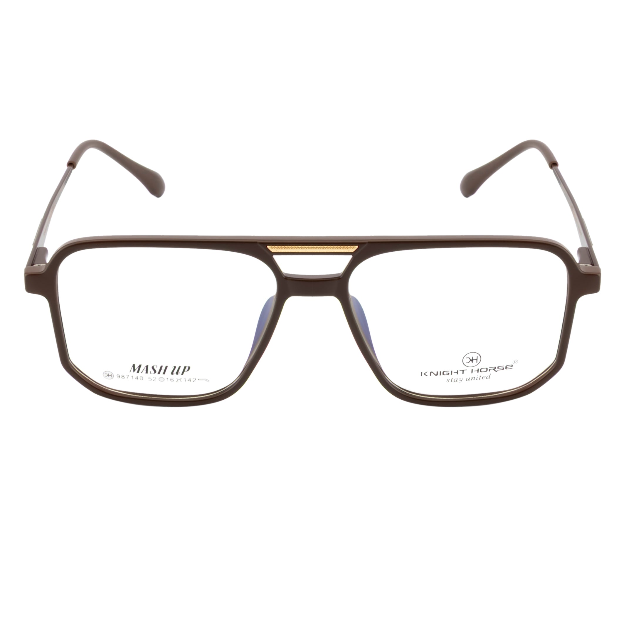 Premium Men's Eyewear – Brown | Modern Double Bar Style